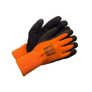 Tuplapinnoitettu latexsormikas oranssilla akryylivuorauksella, vedenpitävä ja lämmin