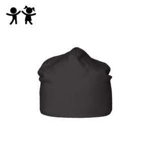 Puijo Kids -puuvillapipo musta, hengittävä ja joustava lasten pipo.