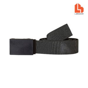 L.Brador 5011P joustava vyö mustana, kumipäällysteisellä soljella ja L.Brador-logolla.