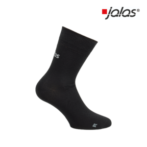 JALAS® 8203 Bambuviskoosisukat mustana, hengittävä materiaali ja anatominen muotoilu.