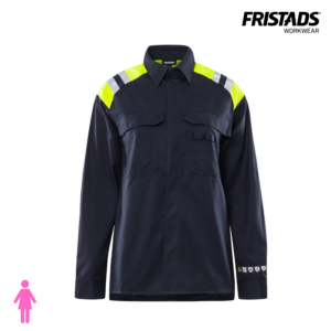 Fristads Palosuojattu Flamestat paita naisten 7099 ATS on naisten mitoitettu, paloturvallinen ja metallivapaa paita hitsaukseen ja ATEX-ympäristöihin.