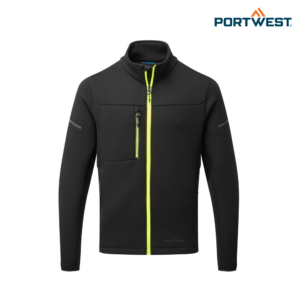 Portwest tekninen fleecetakki EV473 musta keltainen